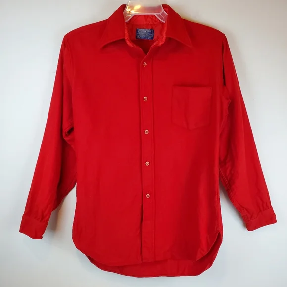 Pendleton | Shirts | Vtg 7s Pendleton Red Wool Button Up Shirt
